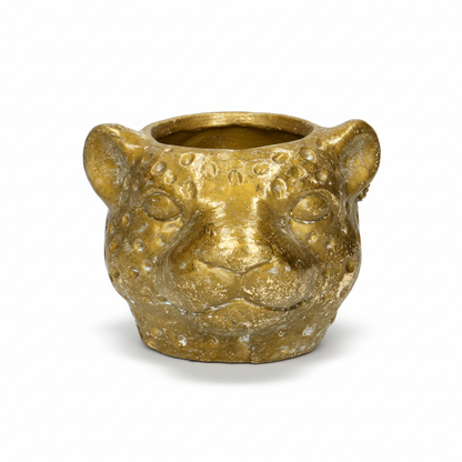 Planter Luipaard D12x9,5cm - Goud - D12x9,5cm