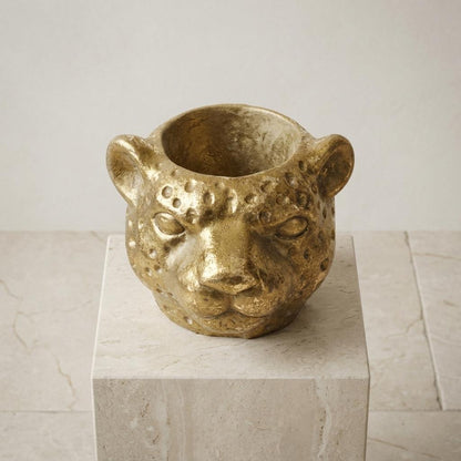 Planter Luipaard D12x9,5cm - Goud - D12x9,5cm